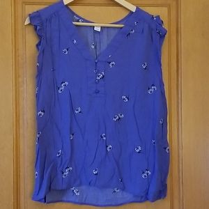 Purple floral blouse